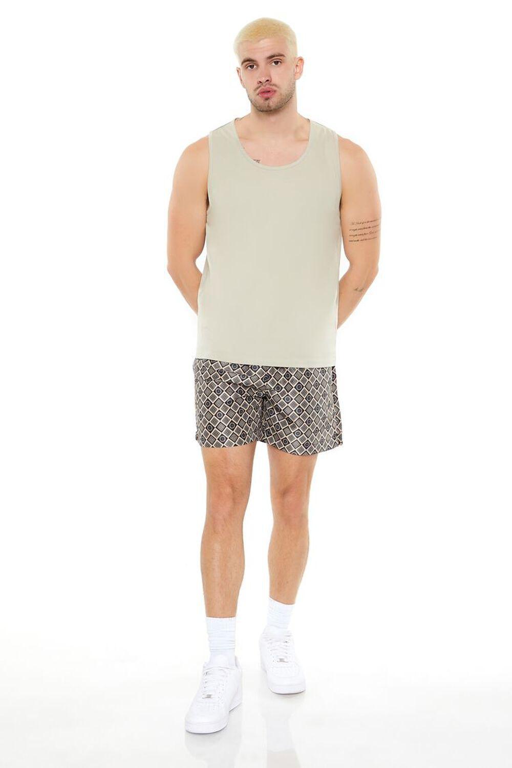 Geo Print Drawstring Swim Trunks | Forever 21 Product Image