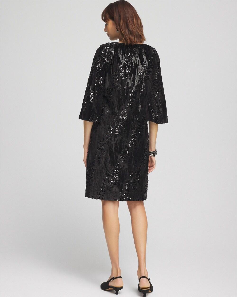 Sequin Bell-Sleeve Dress Product Image