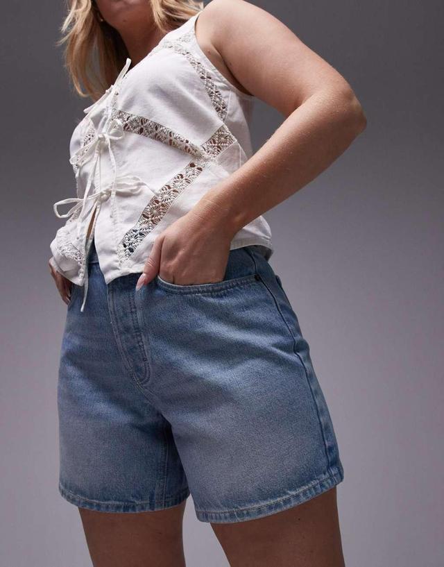 Topshop Hourglass denim short in bleach Product Image