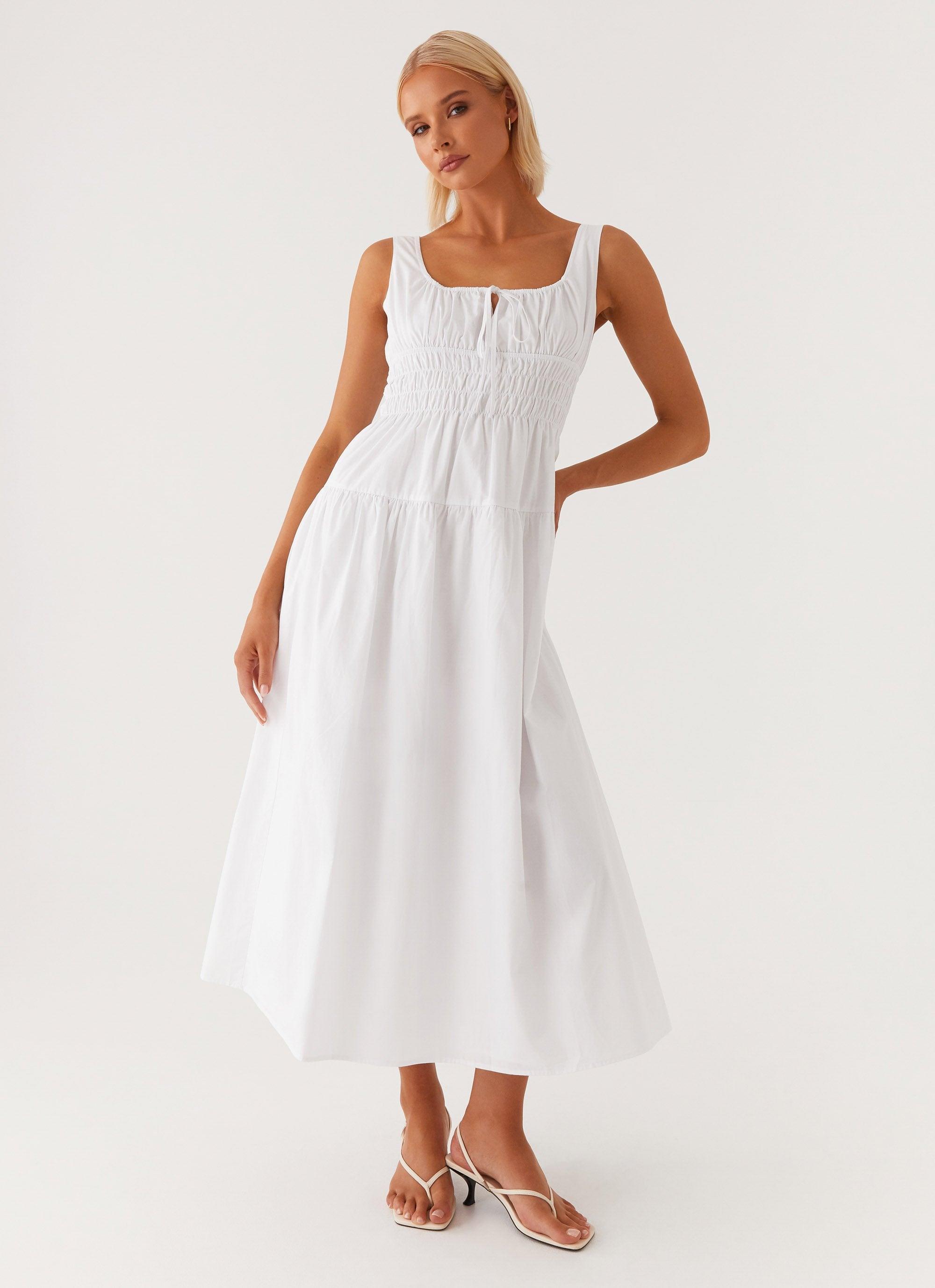 Jacintha Midi Dress - White Product Image