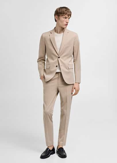 MANGO MAN - Super slim-fit suit blazer in stretch fabric beigeMen Product Image