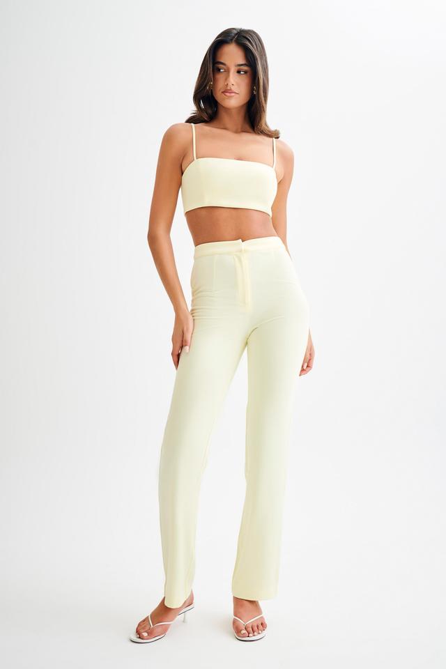 Allanah Suiting Straight Leg Pant - Pastel Lemon Product Image