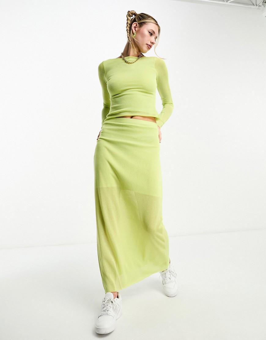 COLLUSION knit column maxi skirt in green Product Image