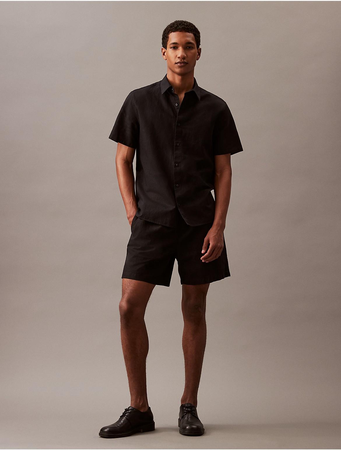 Calvin Klein Mens Linen Blend Shorts - Black - XXL Product Image