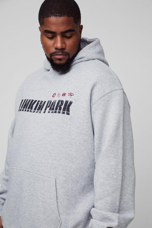 Plus Oversized Linkin Park Wash License Hoodie | boohooMAN USA Product Image