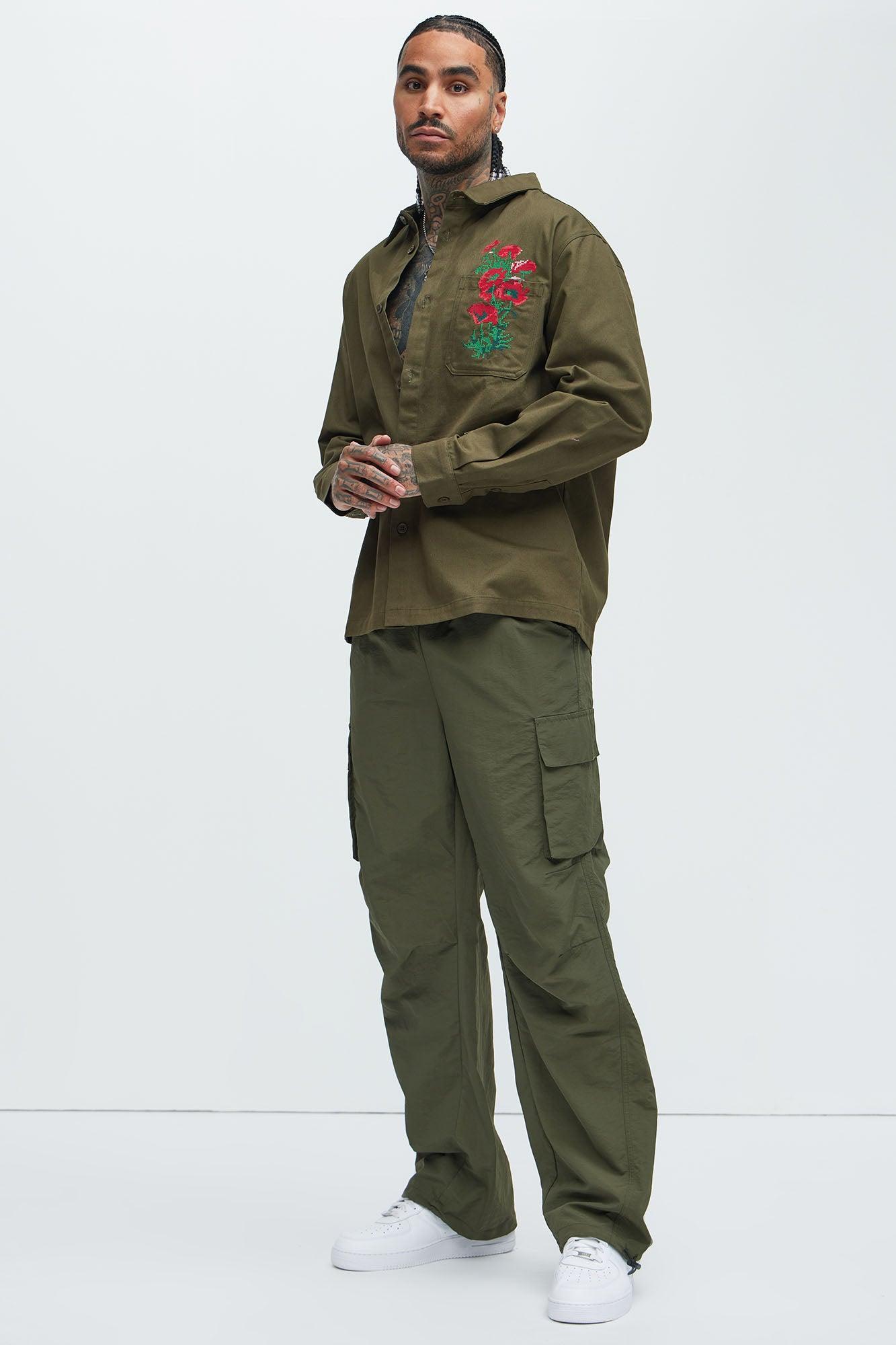 About My Perspective Nylon Pants - Olive Product Image