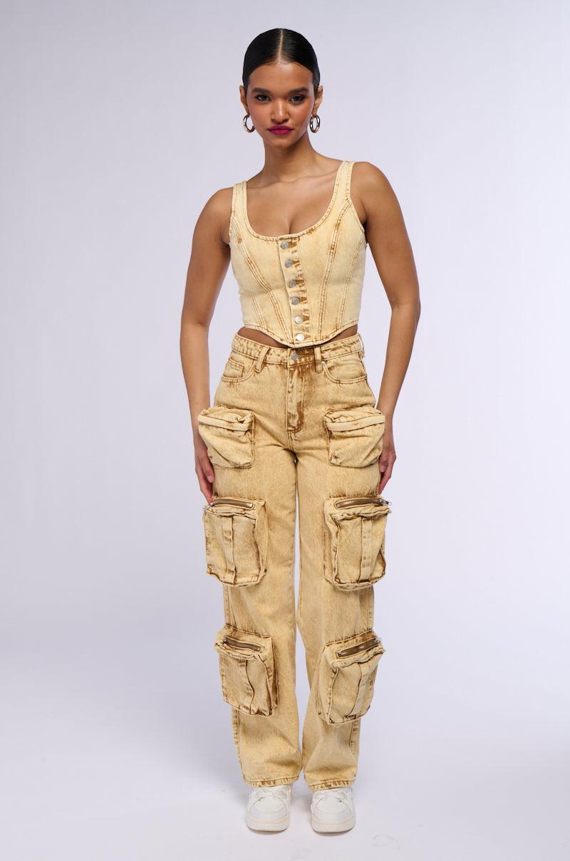 VALERIE MINERAL WASH CARGO PANT Product Image