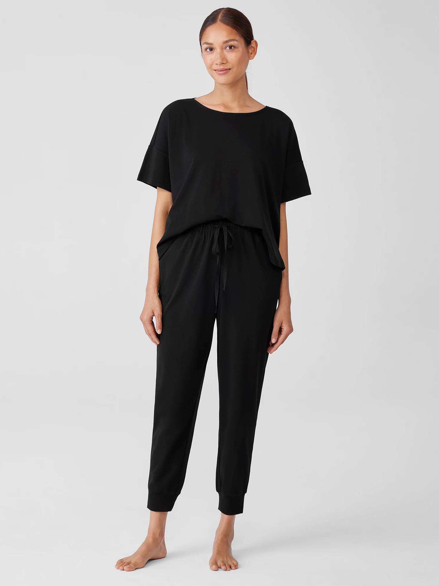 EILEEN FISHER Organic Cotton Interlock Jogger Sleep Pantfemale Product Image