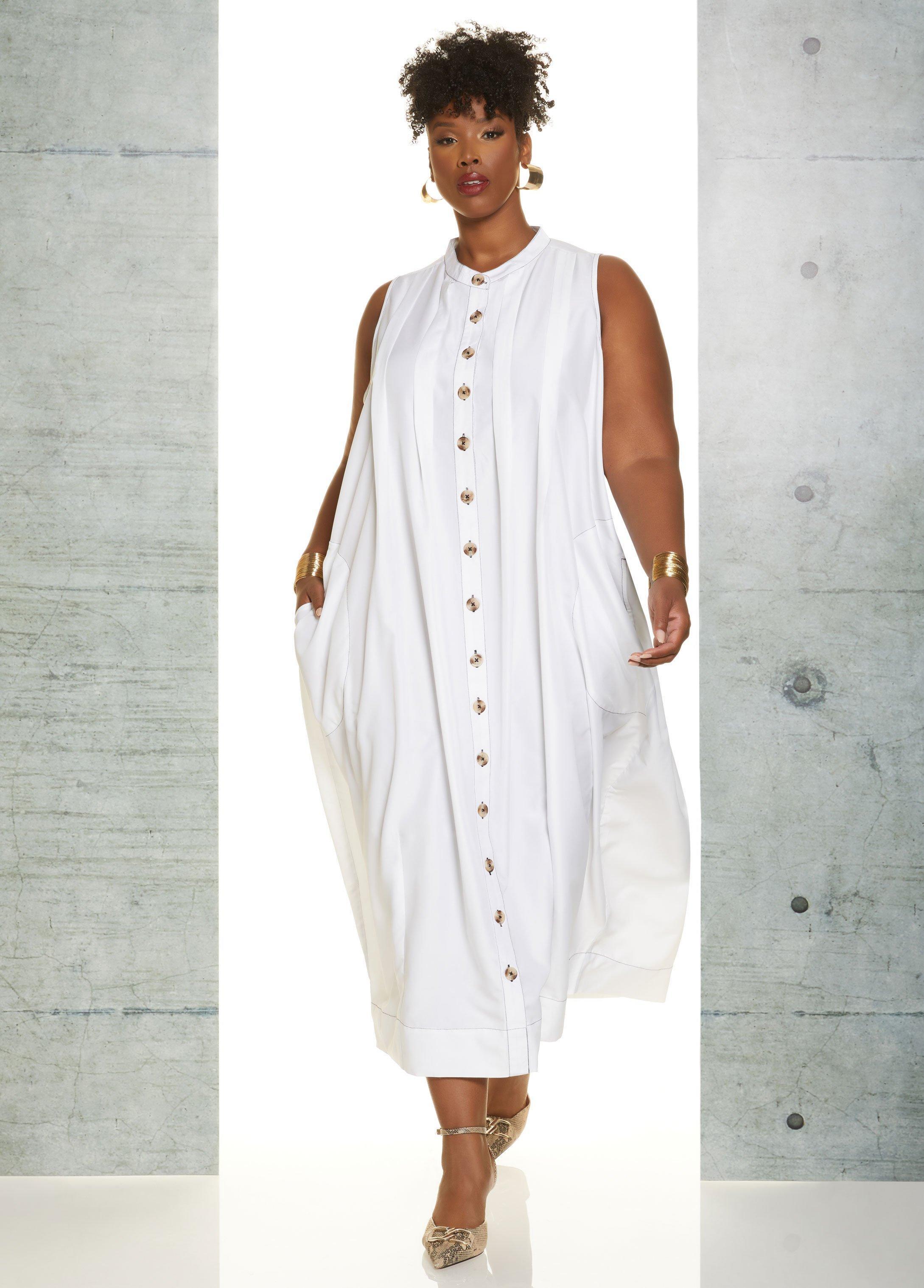 Midi Pleated Shirtdress Product Image