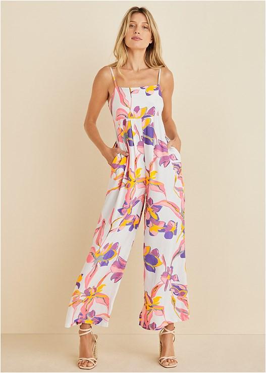 Square Neck Printed Jumpsuit Product Image