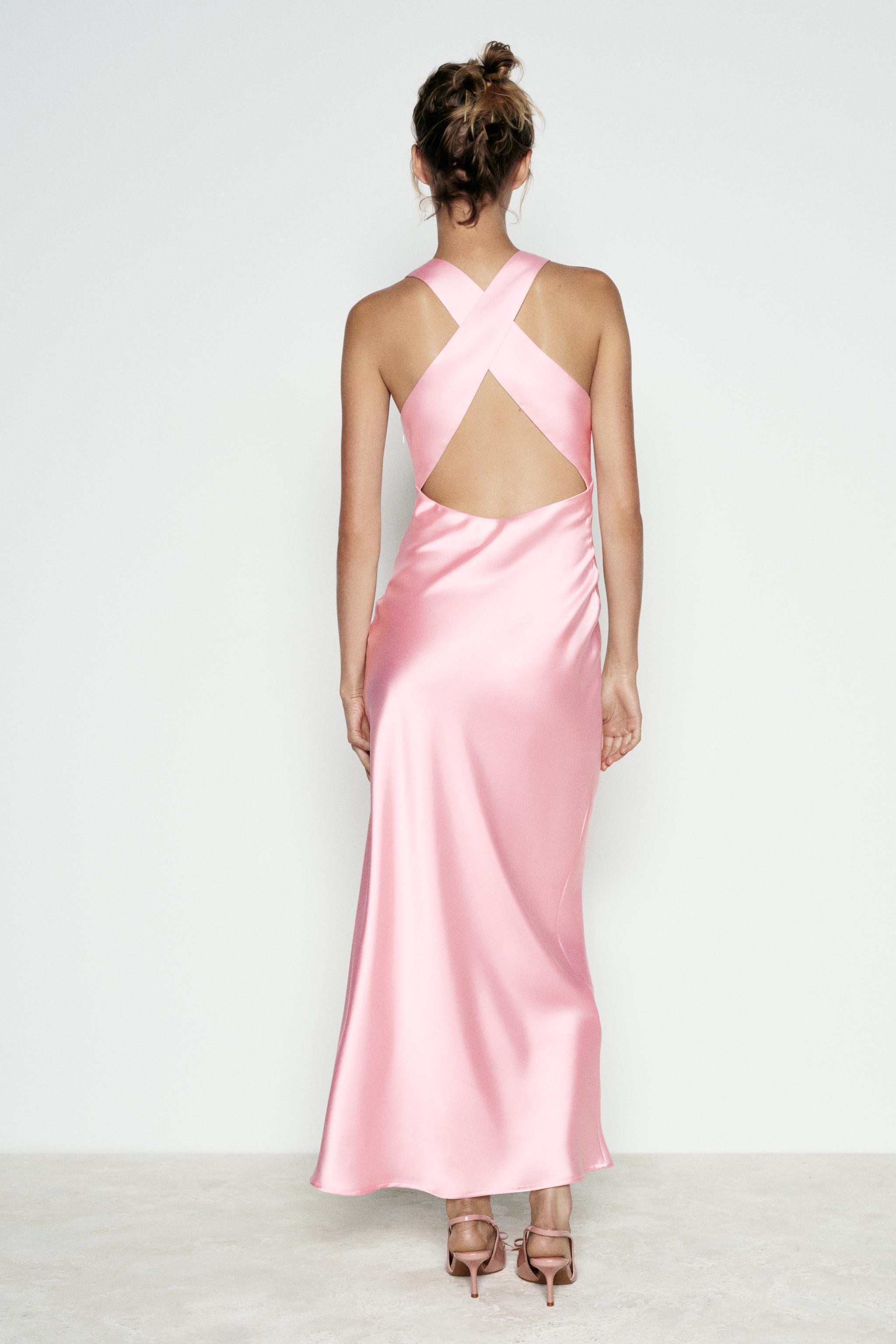 SATIN EFFECT MIDI DRESS Product Image