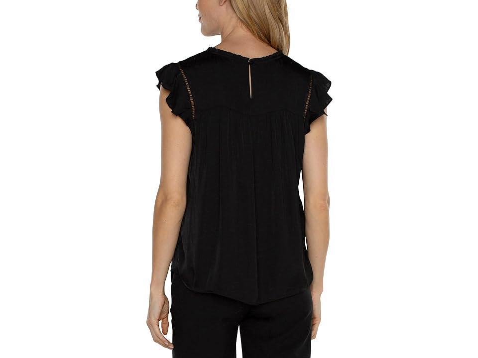 Liverpool Los Angeles Openwork Detail Flutter Sleeve Top Product Image