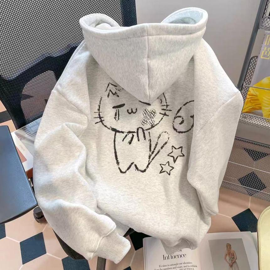 Couple Matching Cartoon Print Hoodie Product Image