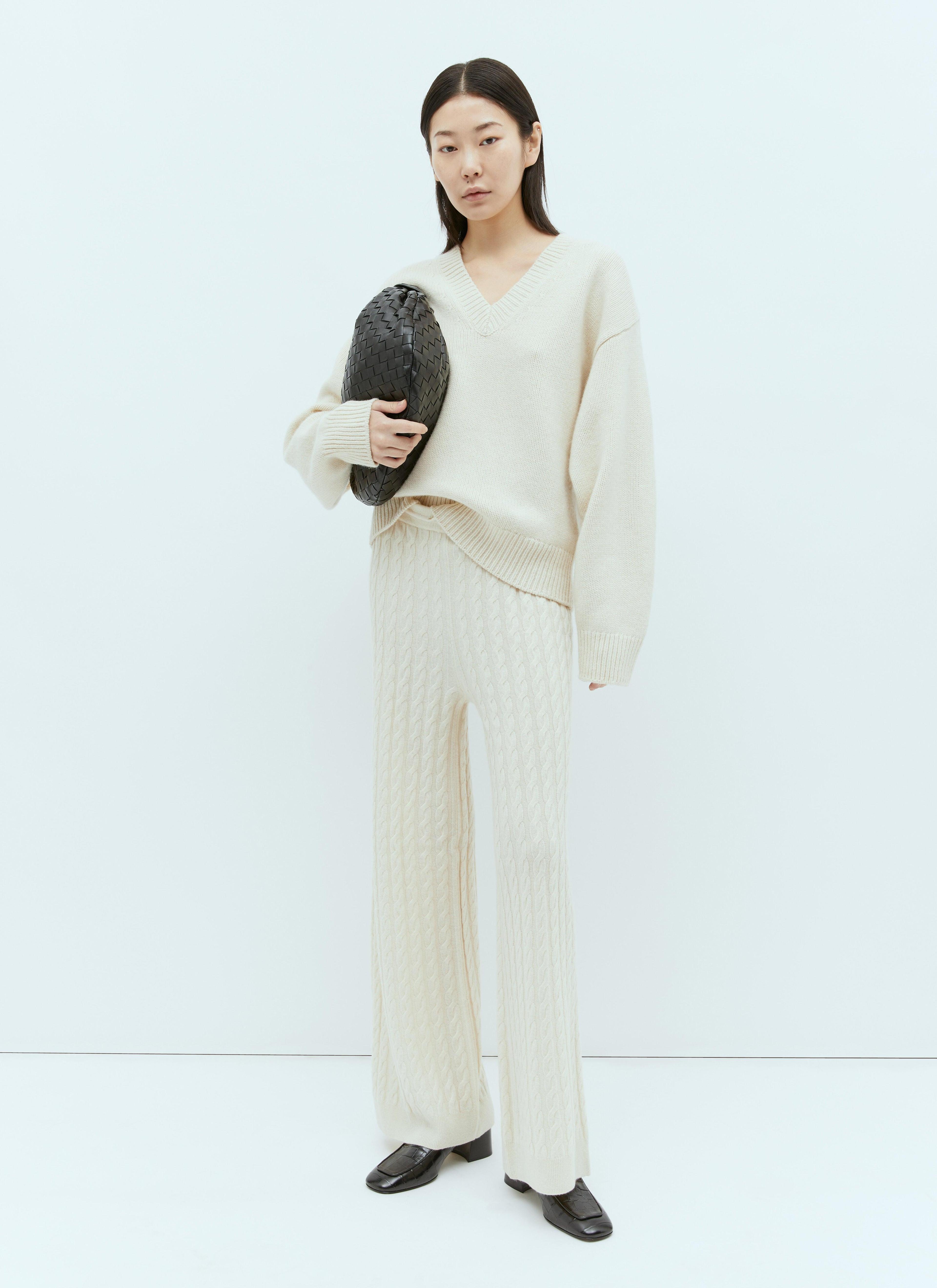 Cable Knit Pants In Cream Product Image