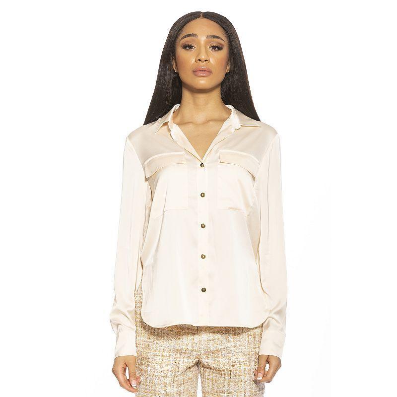 Womens ALEXIA ADMOR Front Pockets Classic Shirt Product Image