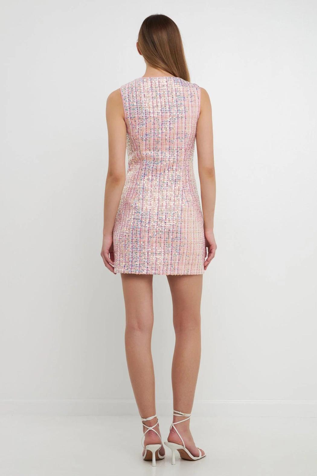 Sequin Tweed Mini Dress Product Image