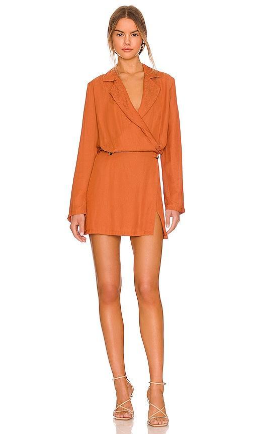 Free People Simone Dress in Cinnaber - Burnt Orange. Size M (also in XS, S). Product Image