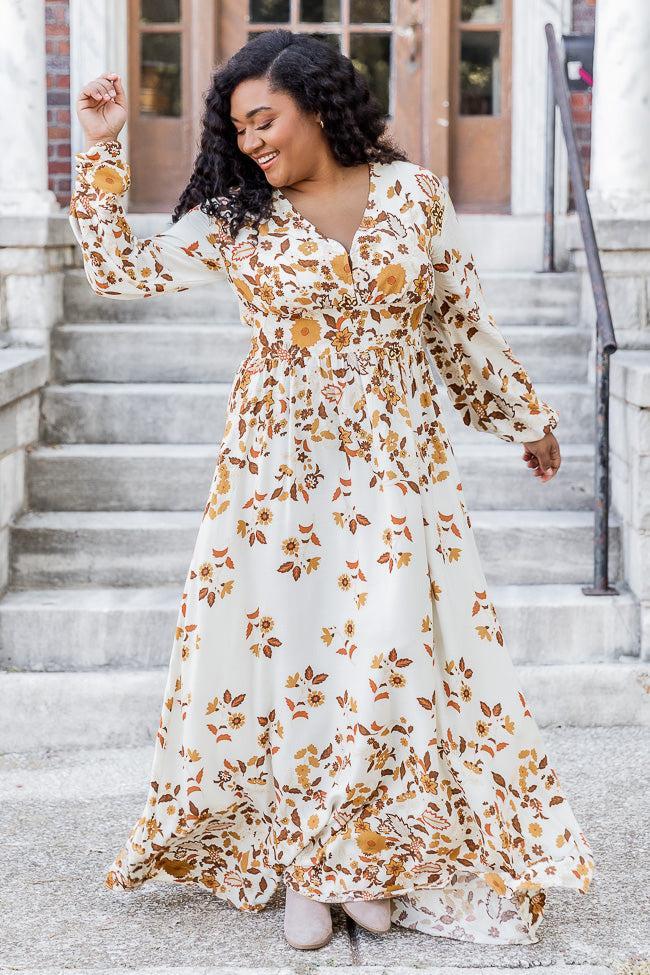 More Days Like This Brown Leaf Print Maxi Dress Product Image