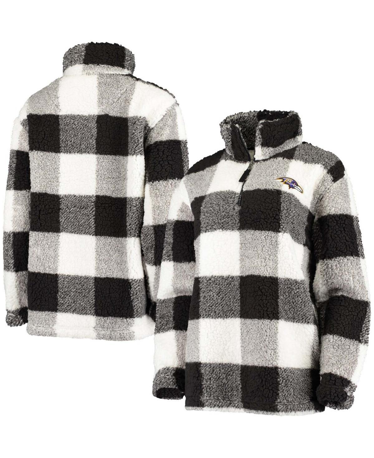 Womens G-III 4Her by Carl Banks Baltimore Ravens Sherpa Plaid Quarter-Zip Jacket Product Image