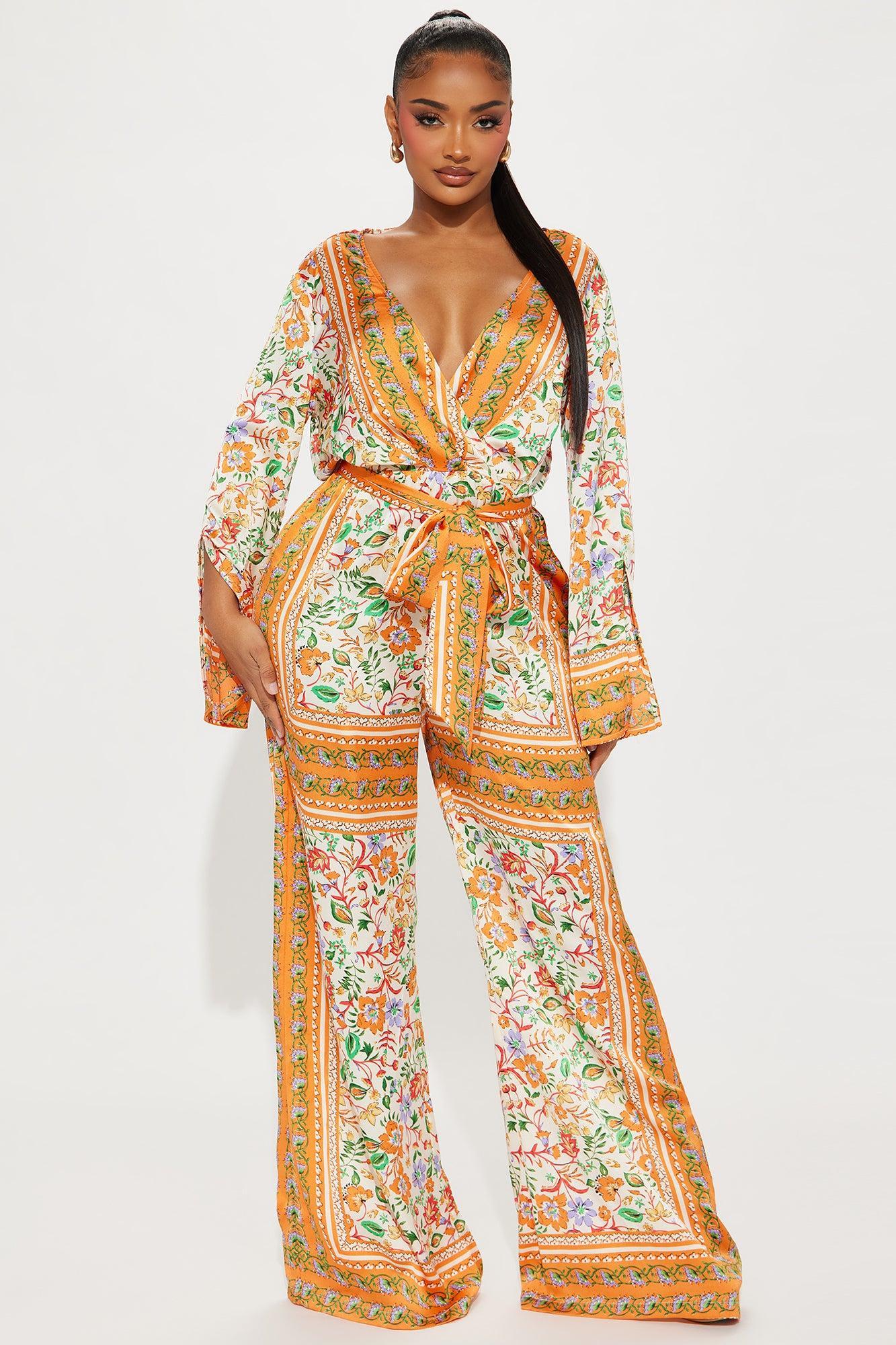 Aruba Sun Jumpsuit - Orange/combo Product Image