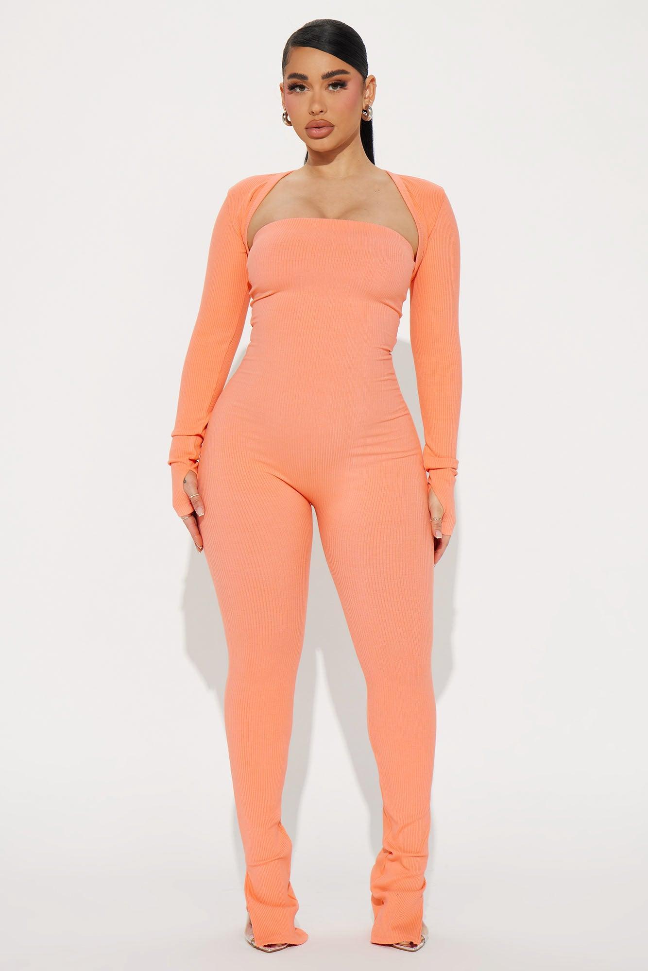 Jeanette Snatched Jumpsuit Set - Coral Product Image