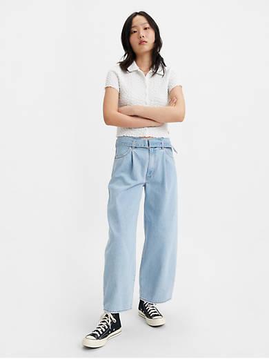 Belted Baggy Women's Jeans Product Image