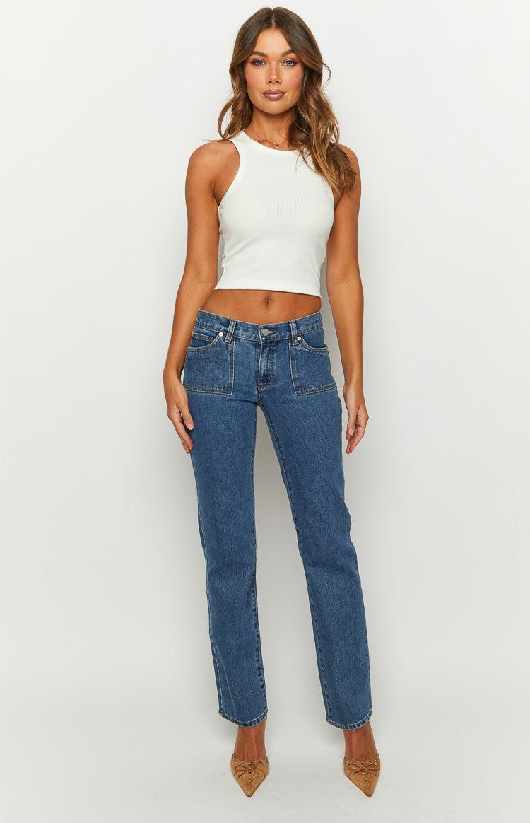 Abrand 99 Low Straight Elena Mid Wash Jeans Product Image