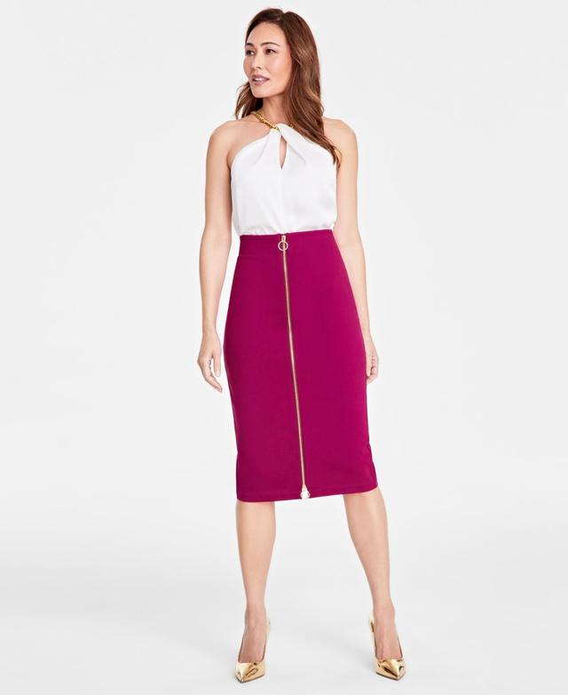 I.n.c. International Concepts Womens Ponte Zip-Front Pencil Skirt, Created for Macys Product Image