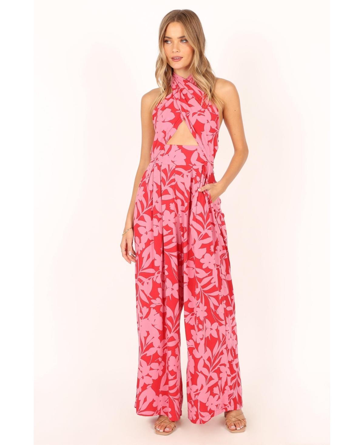 Petal and Pup Womens LeLe Halter Jumpsuit - Red Product Image