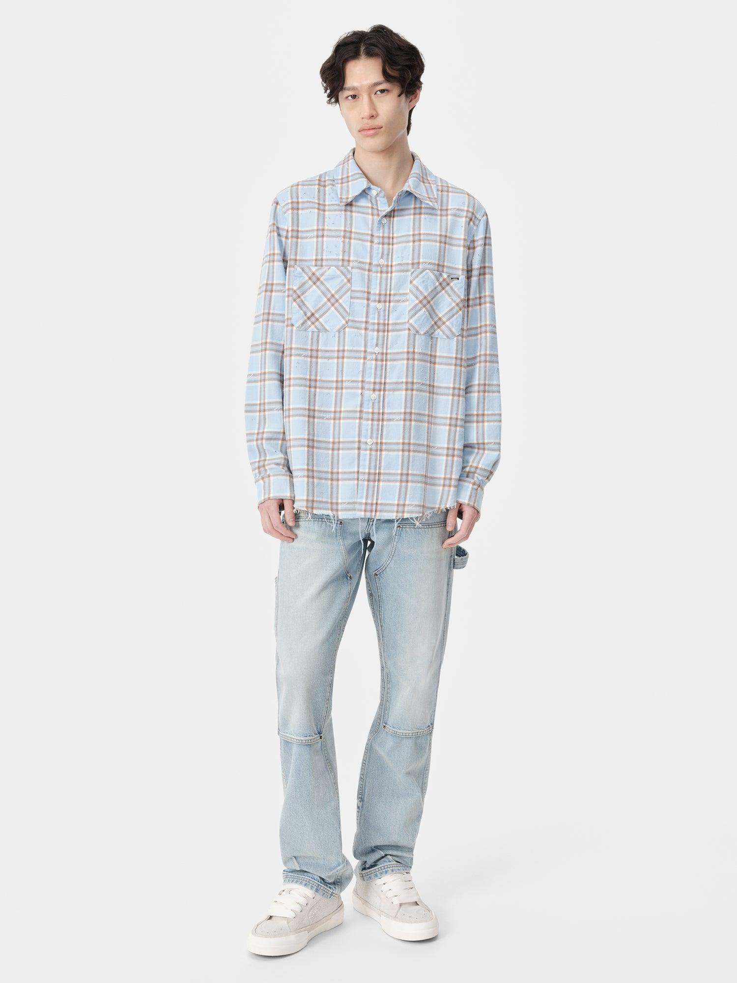 AMIRI SHOTGUN FLANNEL - Sea Blue Male Product Image