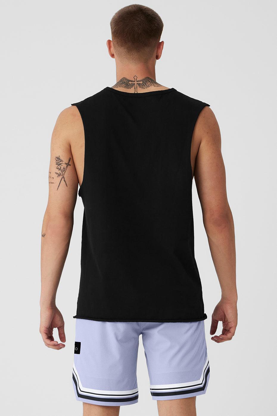 Society Raw Edge Tank - Black Male Product Image