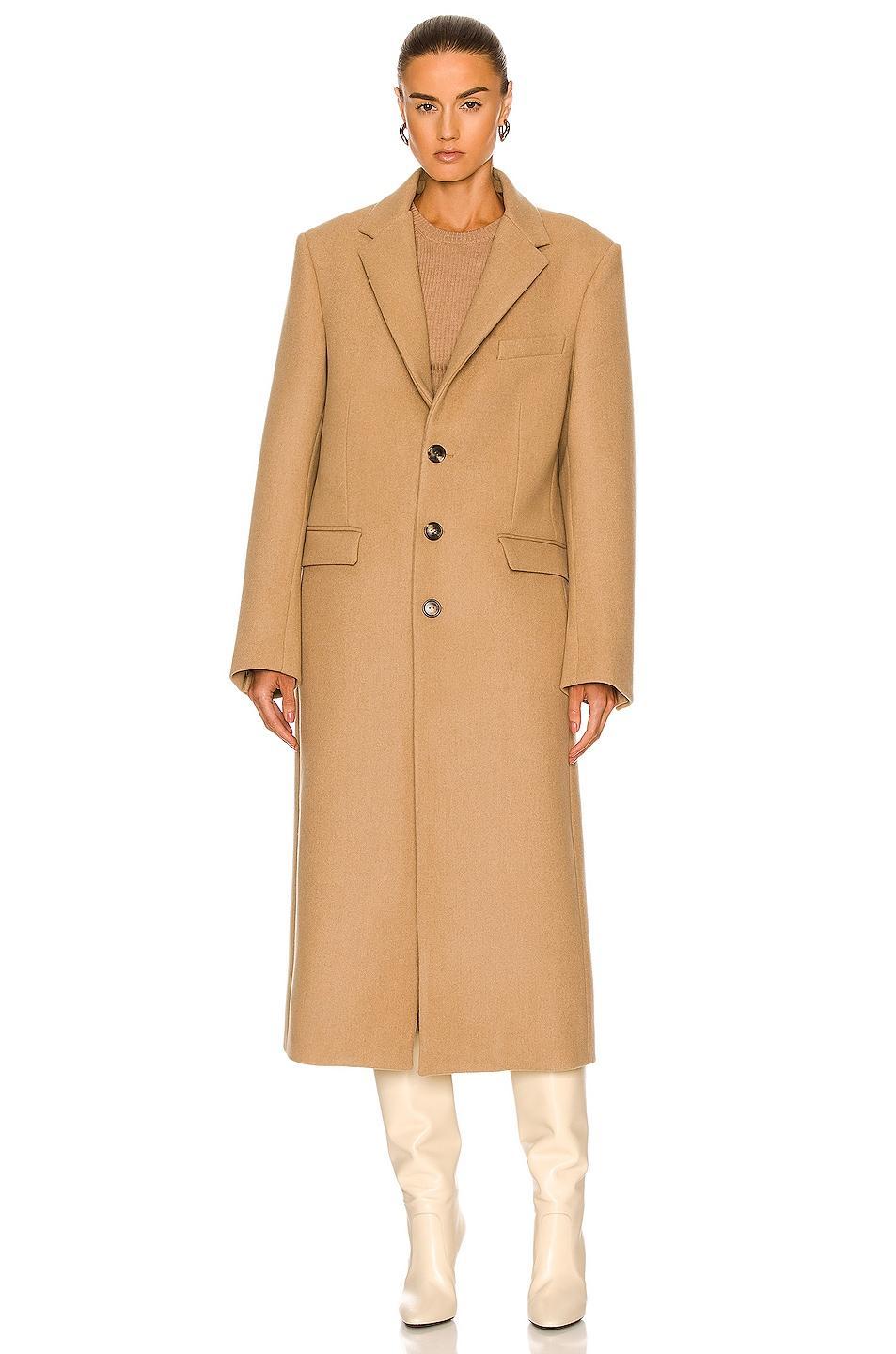 WARDROBE.NYC Single Breasted Coat in Tan Product Image