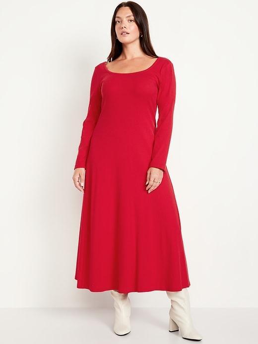 Fit &amp; Flare Ribbed Maxi Dress Product Image