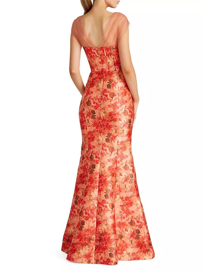 Lowen Floral Mikado Satin Mermaid Gown Product Image