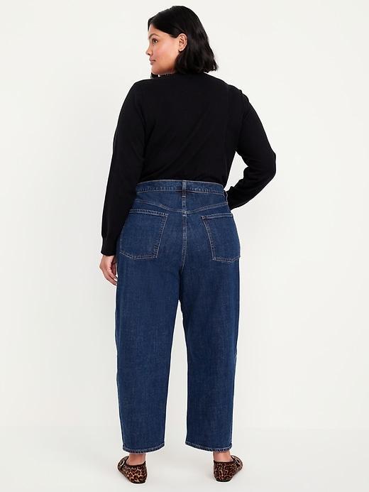 High-Waisted Barrel Ankle Jeans Product Image