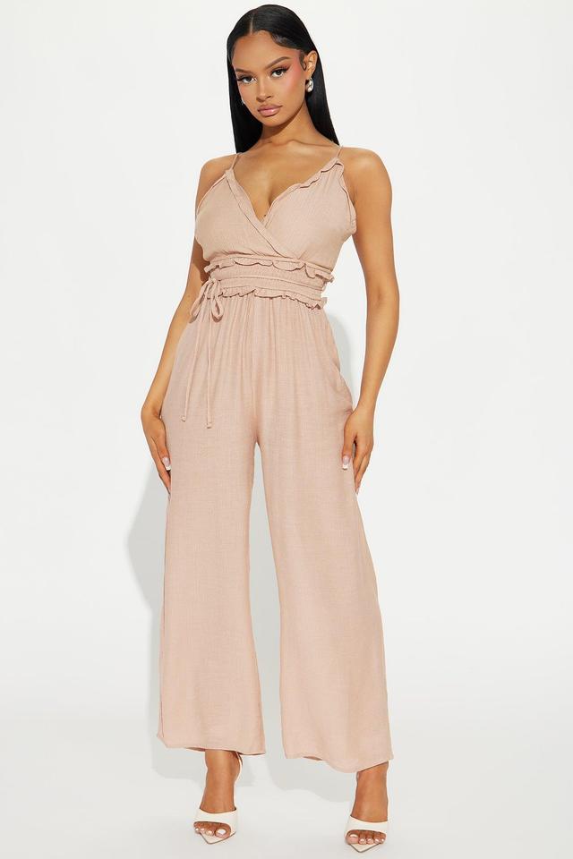 How I Like It Jumpsuit - Taupe Product Image