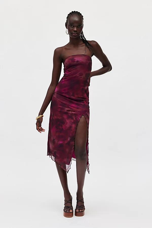 Urban Outfitters UO Samara Mesh Strapless Midi Dress Womens at Urban Outfitters Product Image