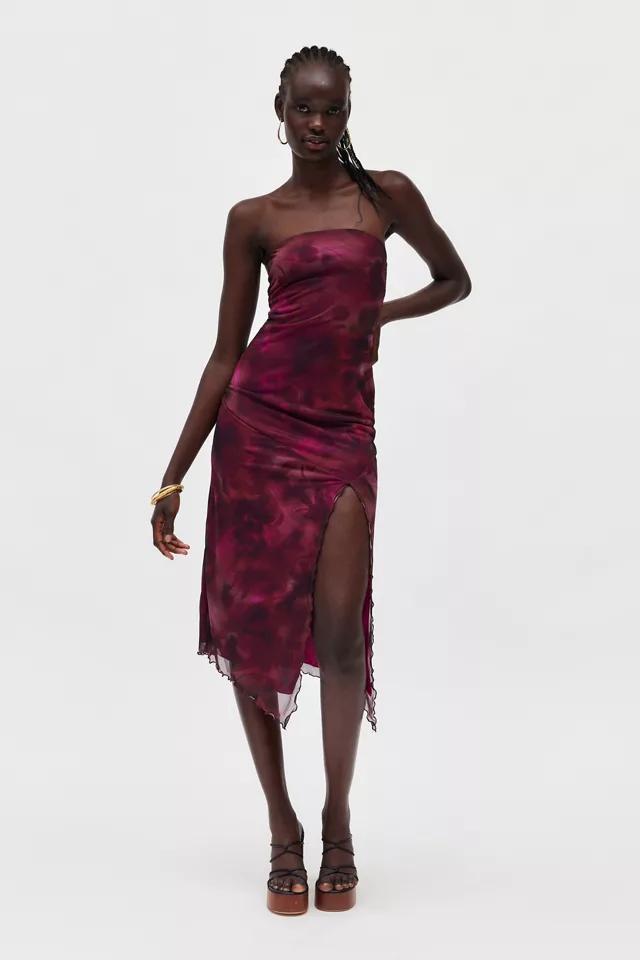 UO Samara Mesh Strapless Midi Dress Product Image