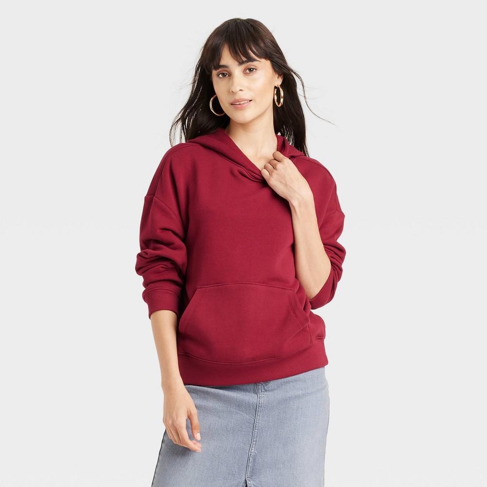 Womens Hooded Pullover Sweatshirt - Universal Thread Maroon Product Image