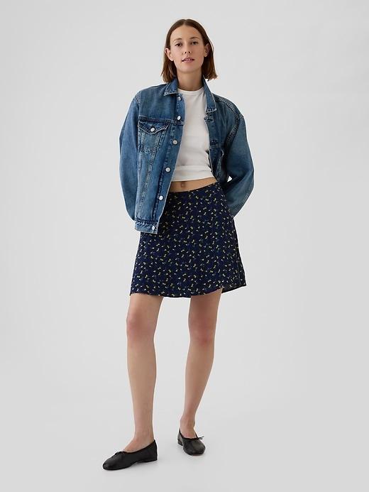 Crepe Floral Mini Skirt Product Image