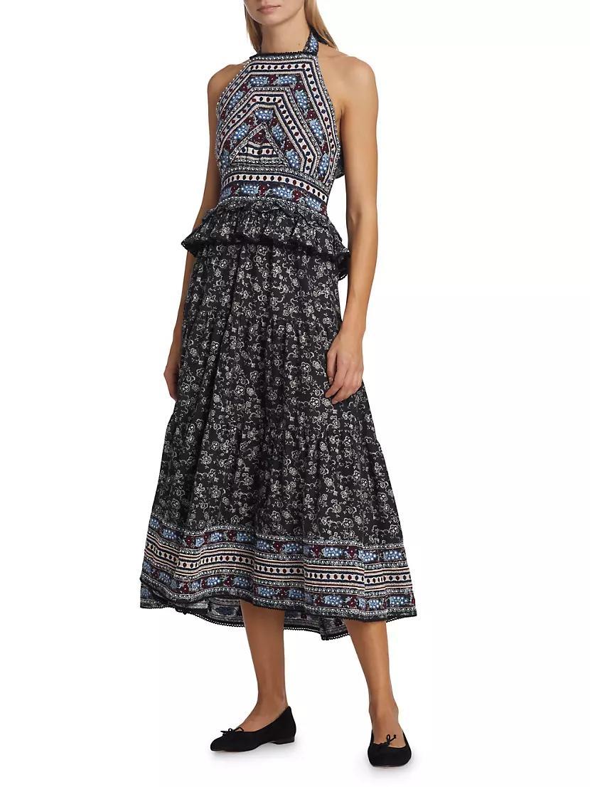 Everly Paisley Halter Midi-Dress Product Image