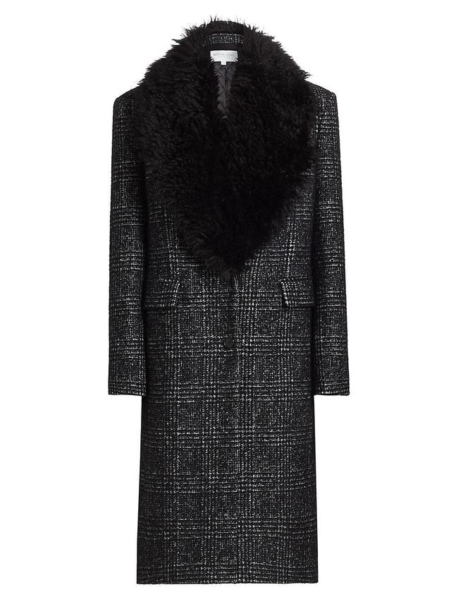 Womens Glen Plaid Wool-Blend Chesterfield Coat Product Image