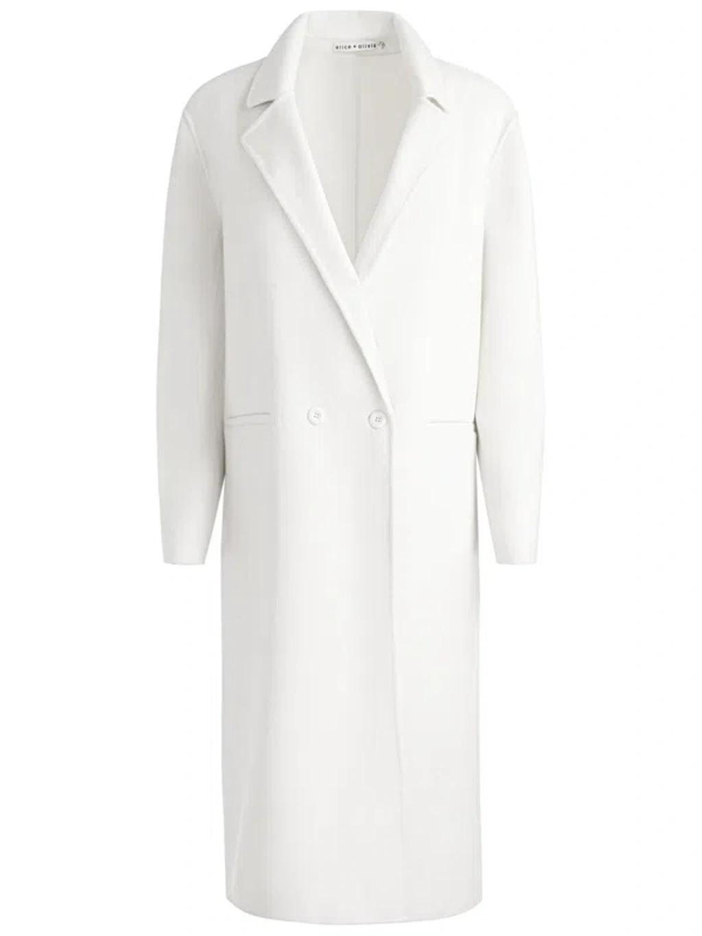 ALICE AND OLIVIA Jimmy Oversized Coat With Long Lapel In Off White Product Image