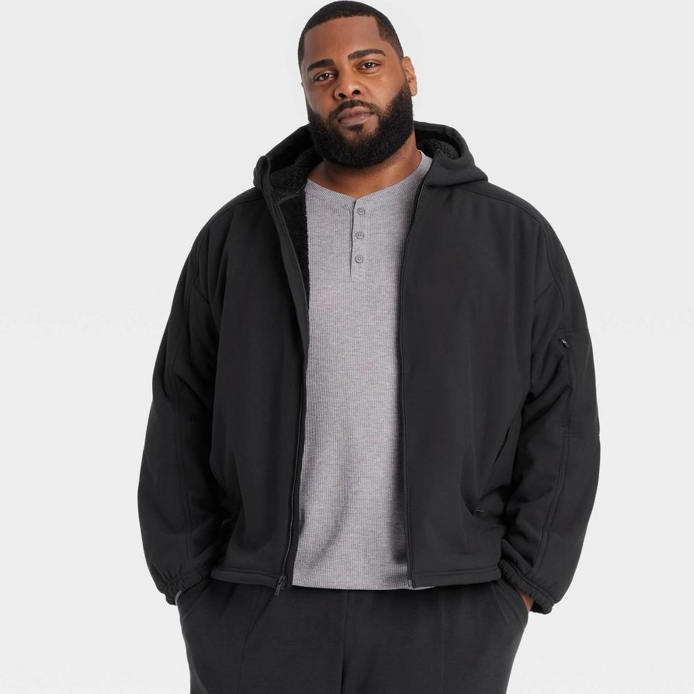 Mens Big High Pile Fleece Lined Jacket - All In Motion Black 2XL Product Image