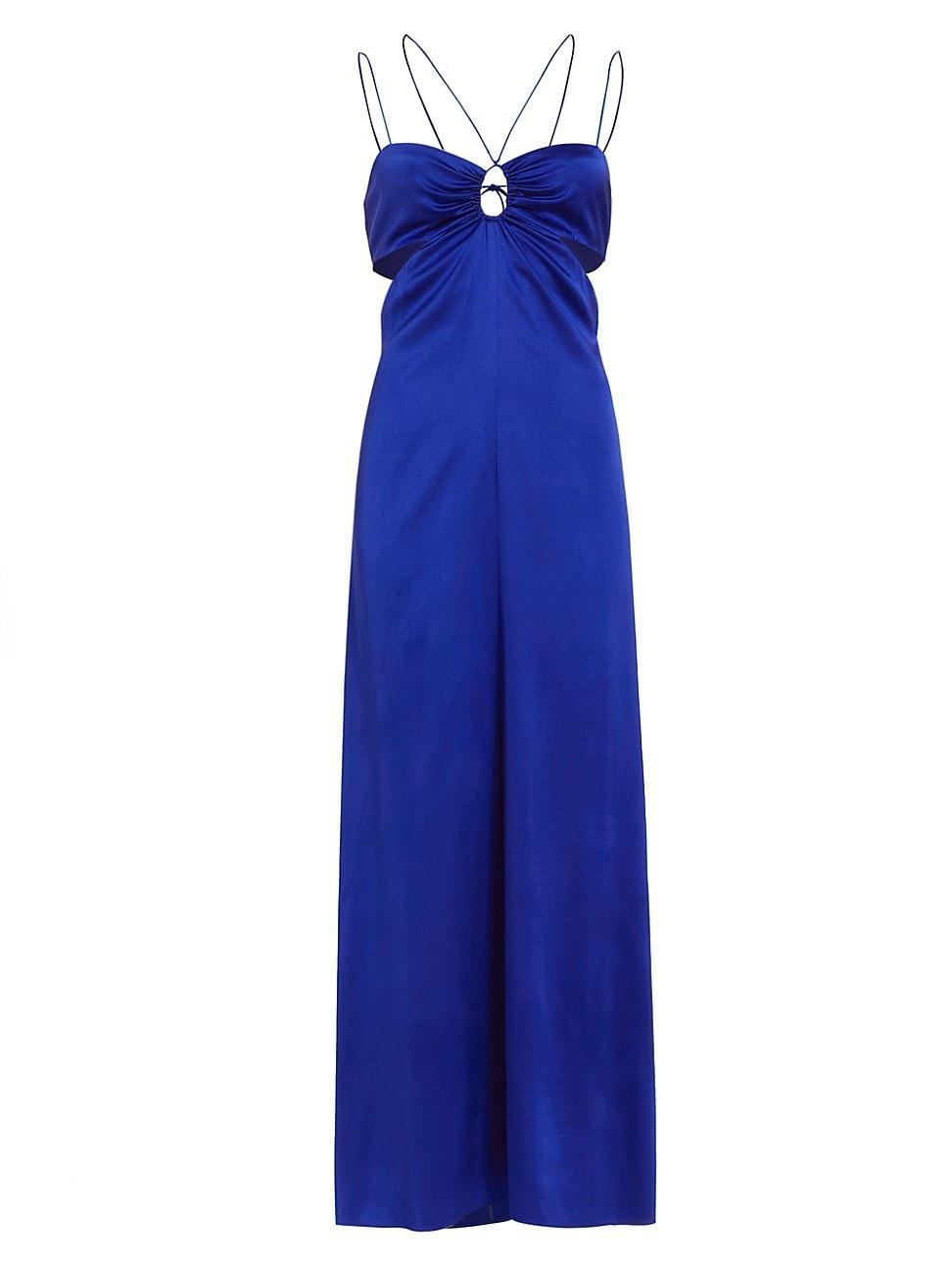 Womens Cut-Out Silk-Blend Maxi Dress Product Image