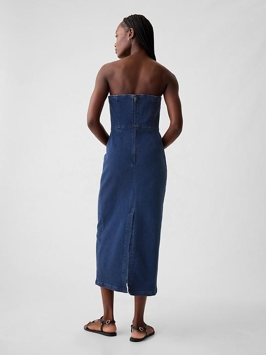 Strapless Denim Midi Dress Product Image