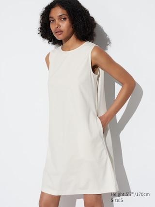 Womens Ultra Stretch Airism Sleeveless Mini Dress with Quick-Drying Off White Medium UNIQLO US Product Image