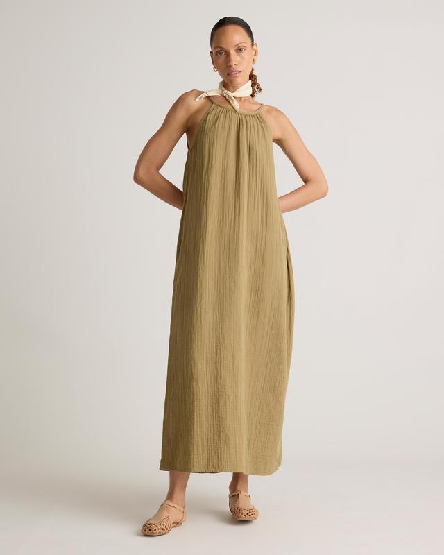 100% Organic Cotton Gauze Sleeveless Maxi Dress Product Image