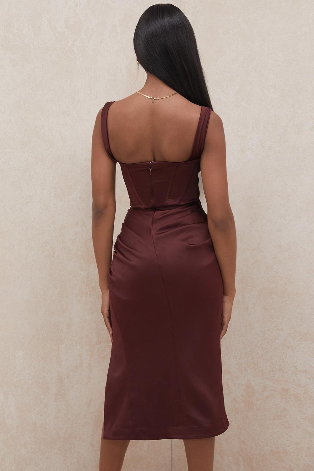 Rhoda Raisin Off Shoulder Corset Dress - SALE Product Image