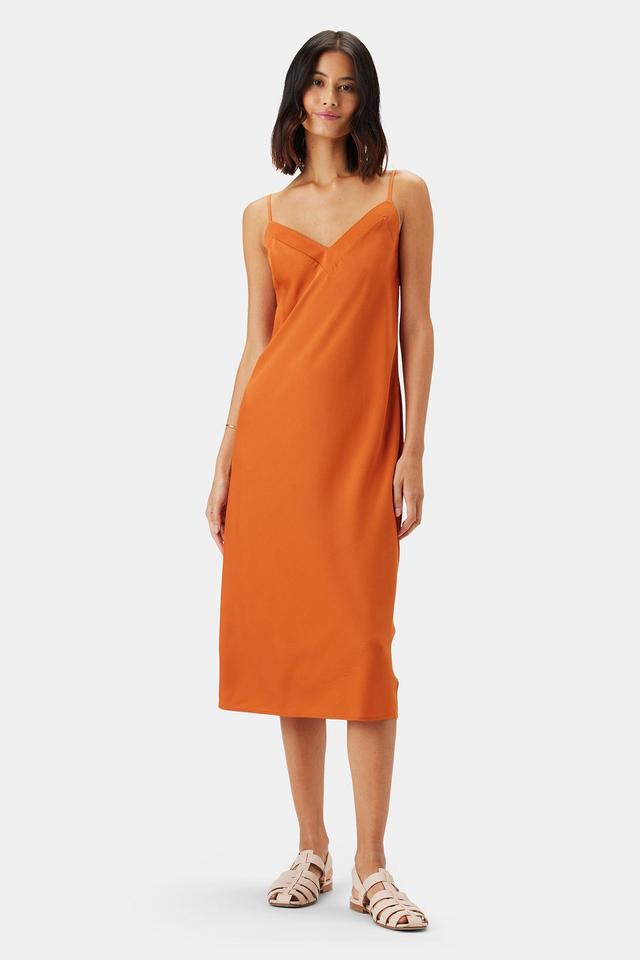 Briana Washable Silk Dress - Sunset Orange Product Image